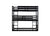 Black Triple Rubber Wood Bunk Bed with Built-In Ladders and Guardrails