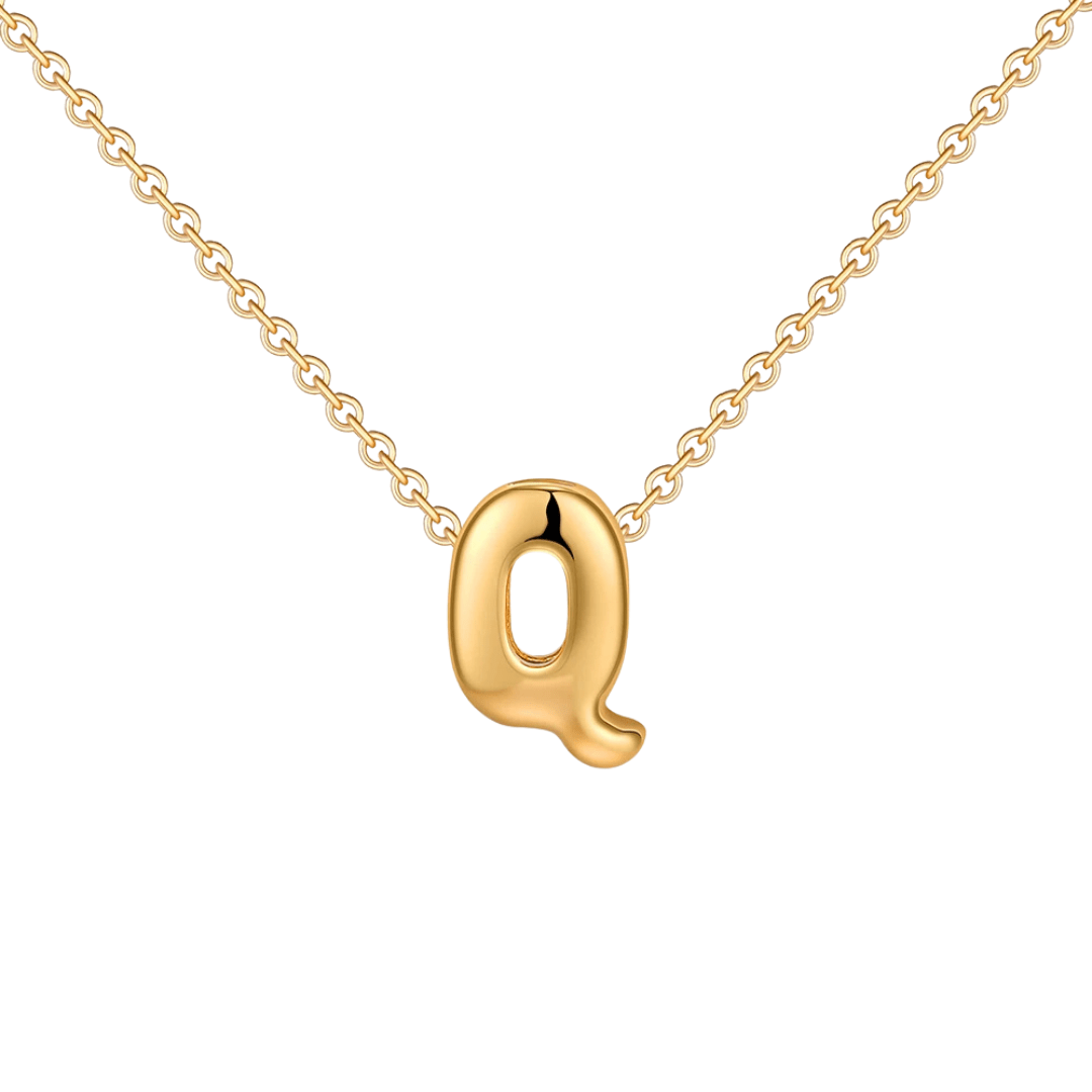 Dainty Bubble Initial Necklace