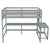 Gray Full Size High Loft Bed with Built-in Desk, Ladder Platform, and Guardrails