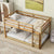 Twin Over Twin Rubber Wood Loft Bed with Ladder in Natural Finish