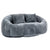 Gray Chenille Bean Shape 2-Seater Lazy Sofa