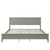 Gray King Bed Frame with Slat Headboard On Solid Wood Platform