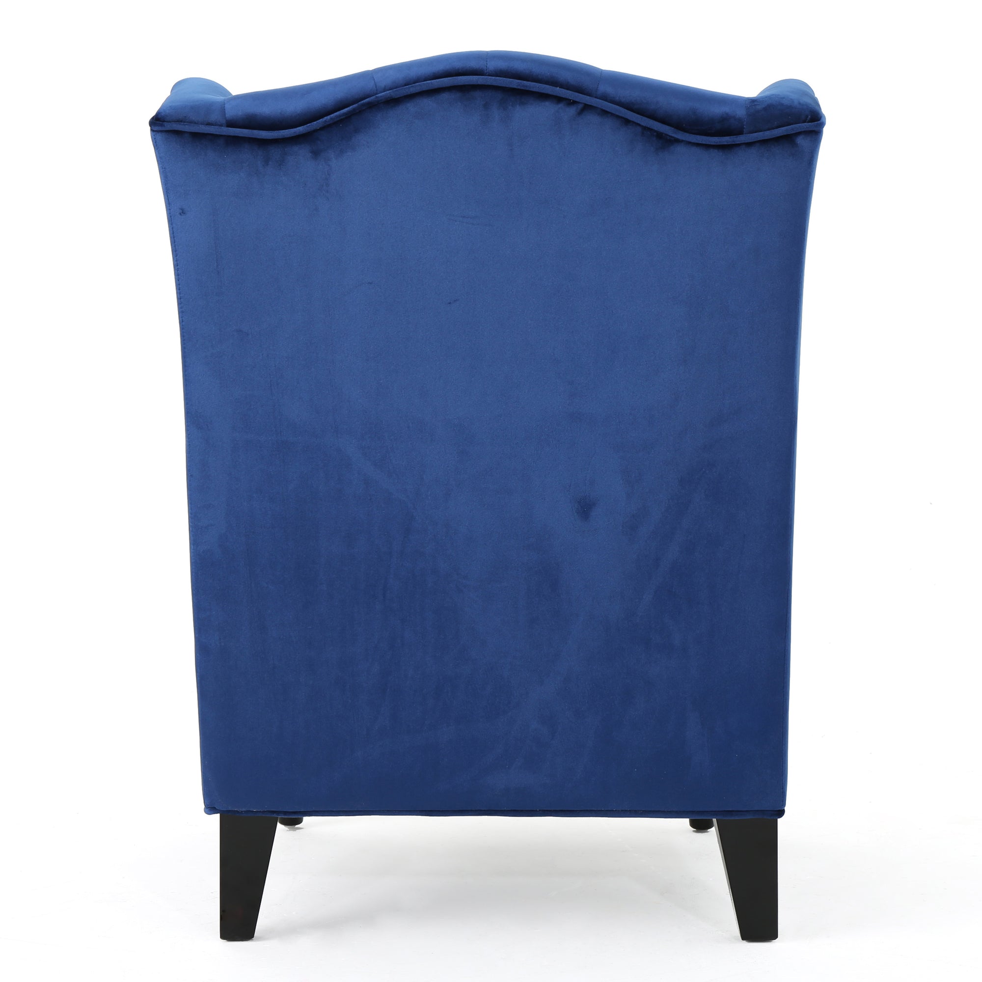 High-Backed Button-Tufted Diamond Stitch Accent Chair Upholstered In Navy Blue Velvet