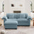 Lagos Velvet Modular Sofa in Blue