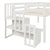 Twin Loft Bed with Staircase in White