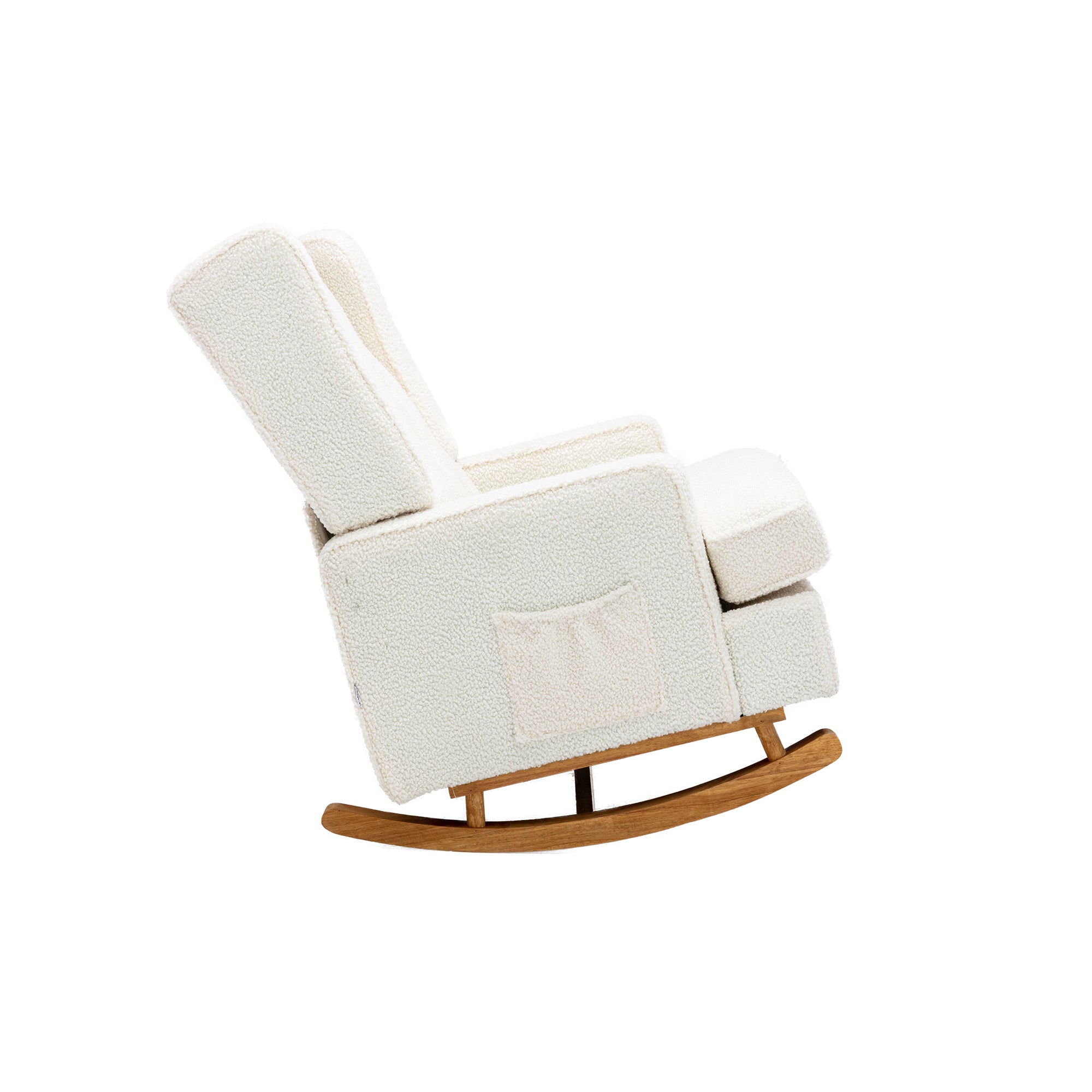 Mid-Century Modern White Teddy Rocking Chair