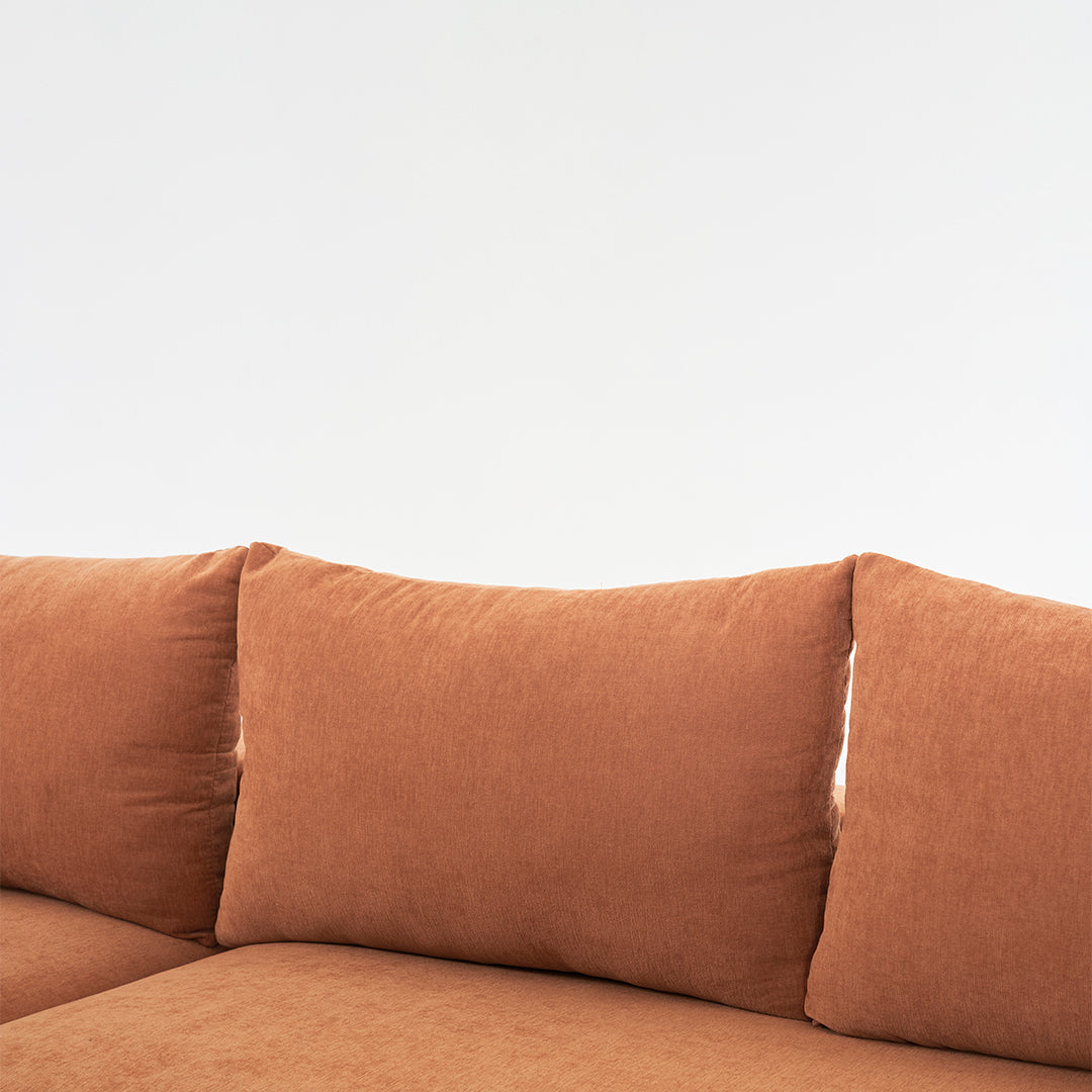 Dakar 4-Seat Minimalist Modular Sofa in Orange