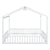 White Double Twin House-Style Toddler Floor Bed with Fence & Guardrails