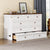 White & Walnut Queen Size Murphy Bed Cabinet with Storage Drawer and Built-In Charging Station