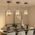 Set of 3 Adjustable Hanging Ceiling Lamps with Crystal Prism Design