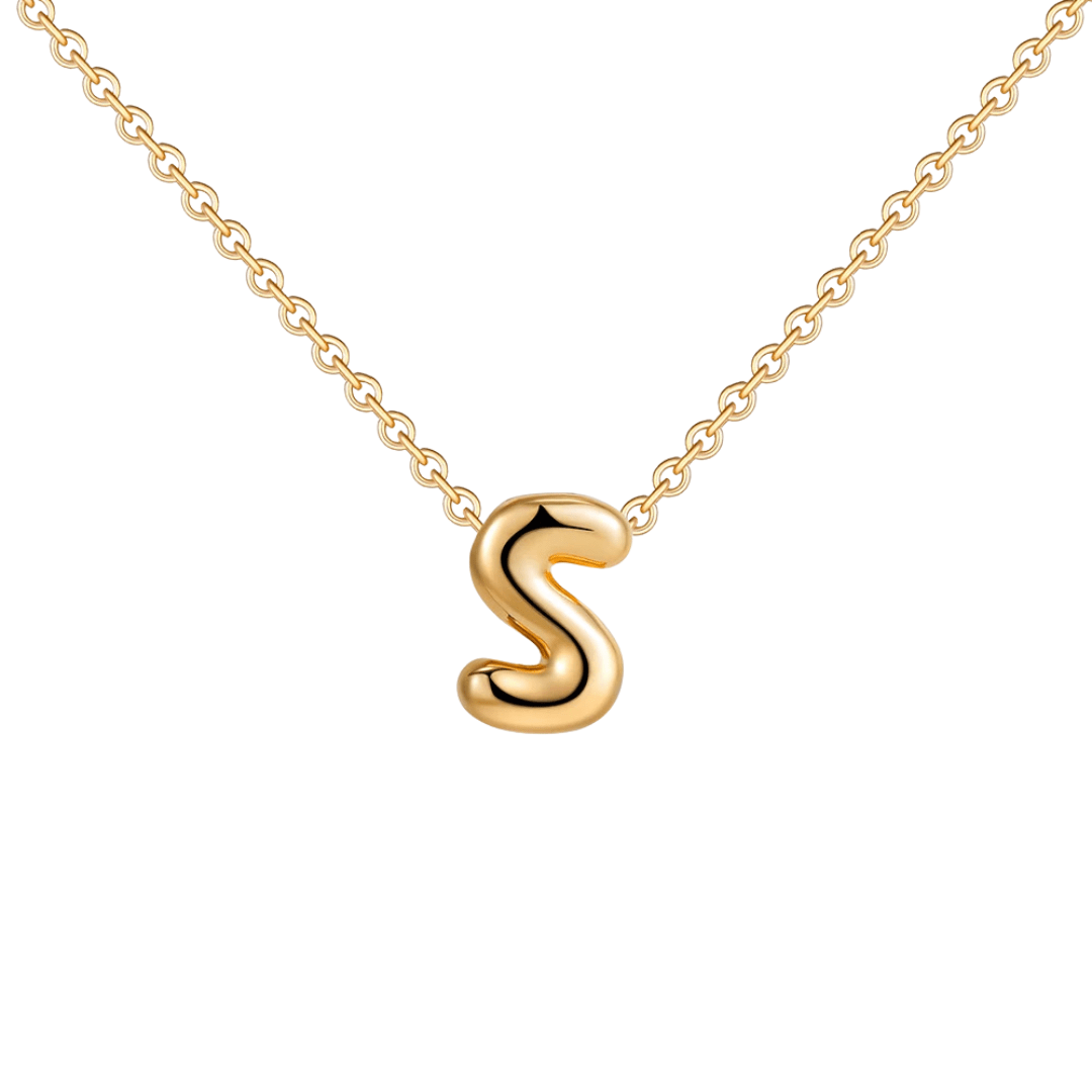 Dainty Bubble Initial Necklace
