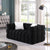 Black Boucle 5-Seater Marshmallow Loveseat Sofa