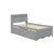 Twin Bed with Bookcase, Trundle, and Storage Drawers in Grey