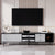 Modern TV Stand for 80 Inch TV with 2 Doors and Large Storage Cabinet In Black and Grey