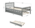 Gray Twin Platform Bed with Trundle, Headboard and Footboard