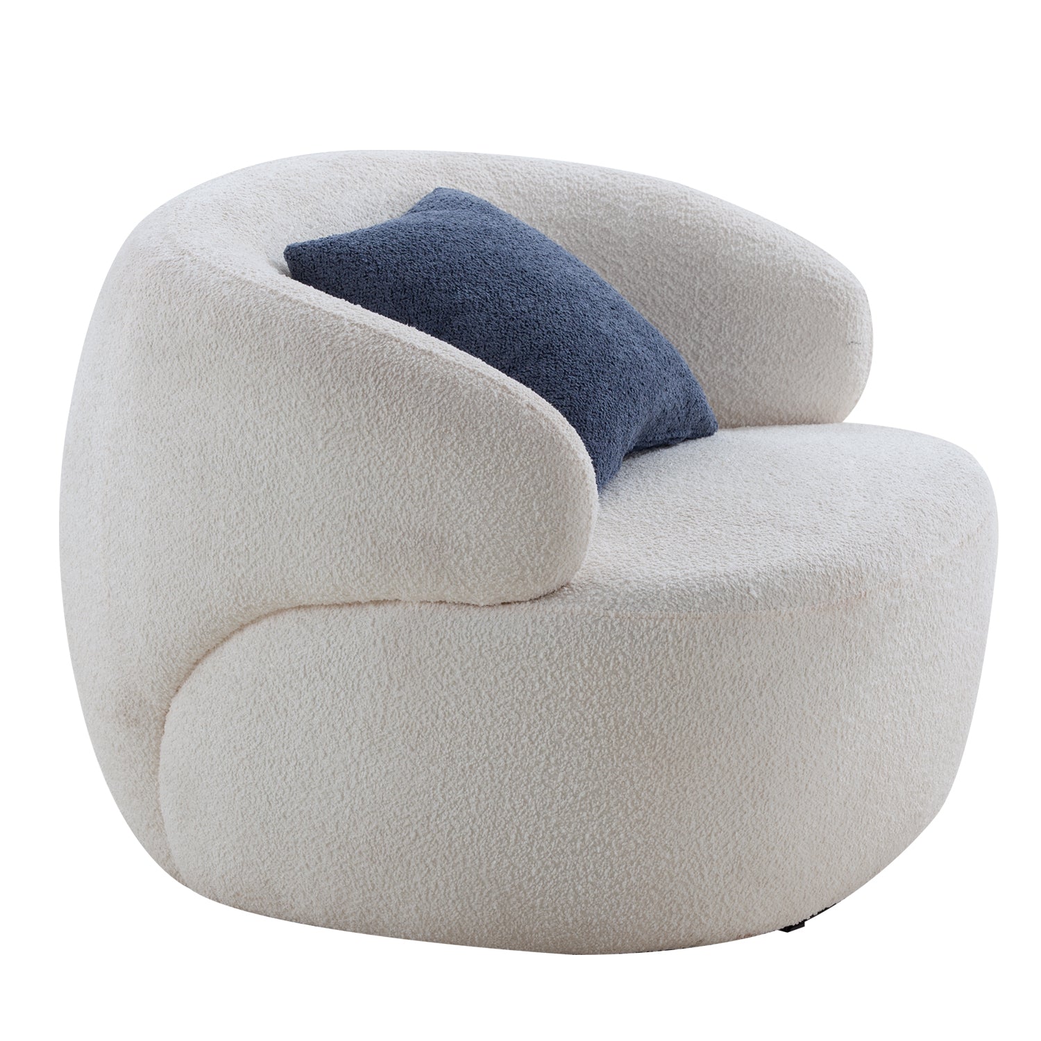 Beige Swivel Barrel Chair