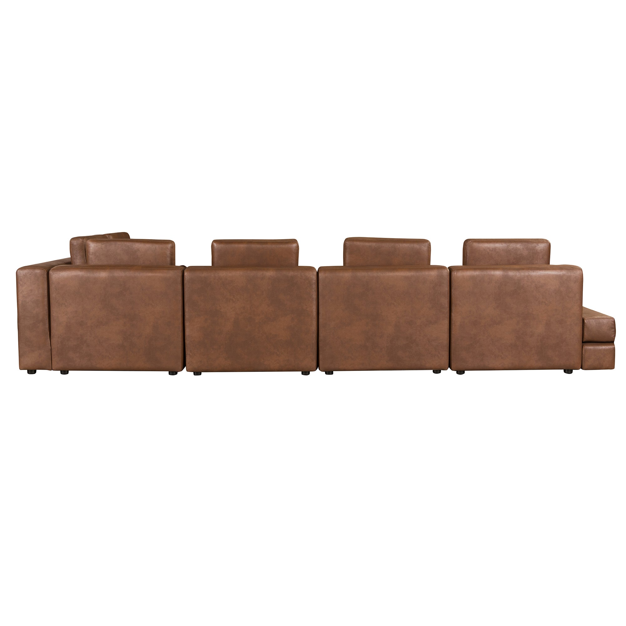 Casablanca Modular Sectional Sofa with Movable Ottoman in Brown Palomino