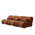 3 Seat Contemporary Orange Chenille Modular Sofa