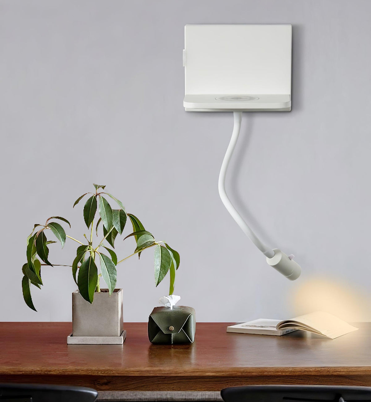 Curved Brushed Metal Contemporary Wall Light