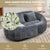 Gray Chenille Bean Shape 2-Seater Lazy Sofa