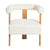 Mid-Century Modern Barrel Accent Chair In White Teddy