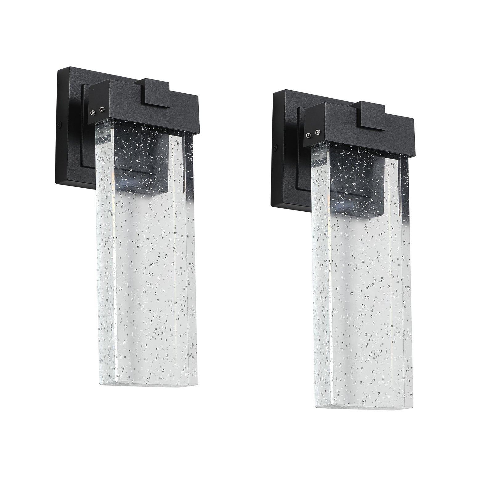 Outdoor Waterproof Transparent LED Crystal Wall Lamp (2-Pack)