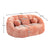 Pink Chenille Bean Shape 2-Seater Lazy Sofa