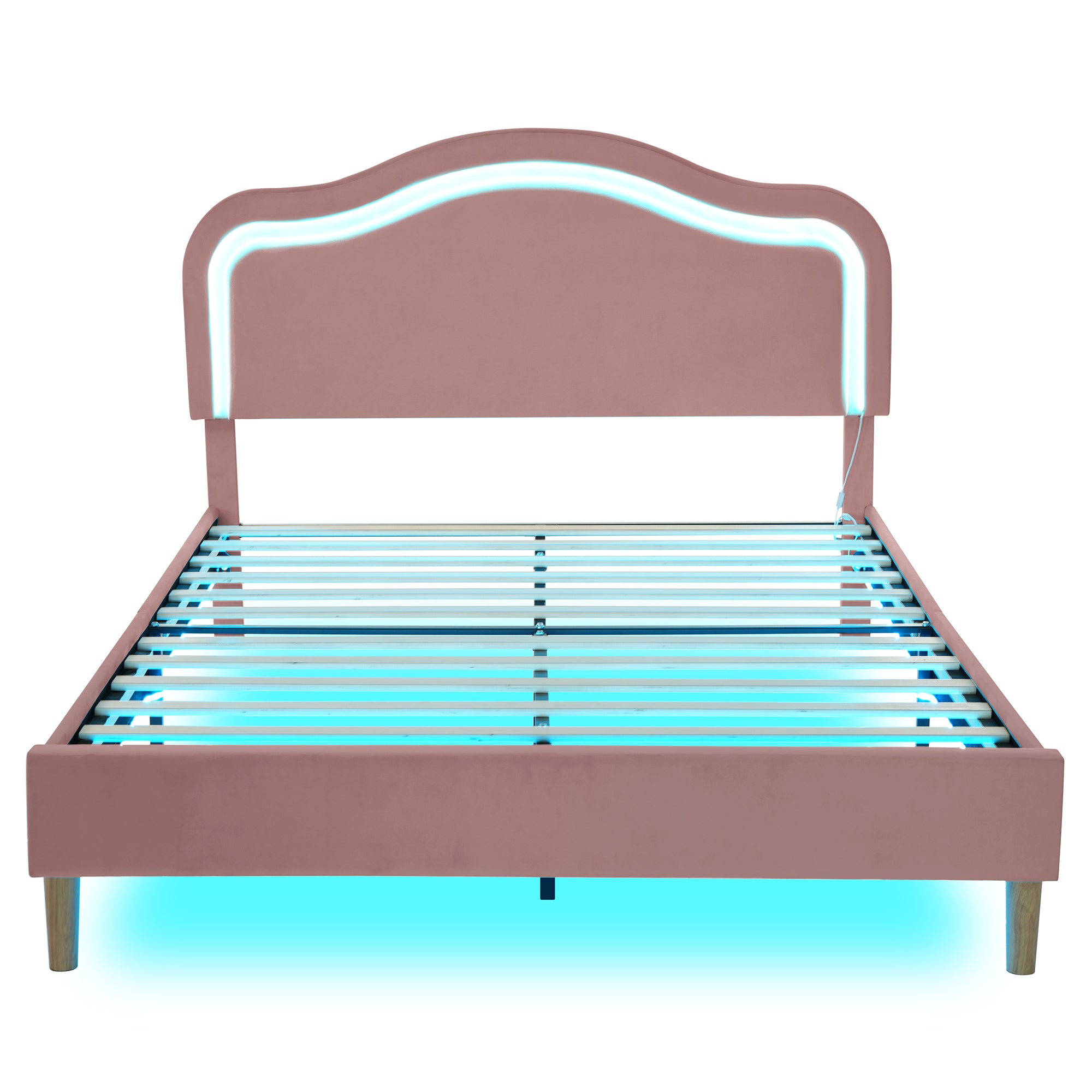 Full Platform Bed Frame with RGB LED Lights