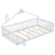 Twin House-Shaped Bedside Toddler Floor Bed with Guardrails, Slats & Door