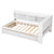 White Twin Bed with L-Shaped Bookcases and Storage Drawers