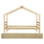 Natural Finish Twin House-Shaped Bed with Trundle