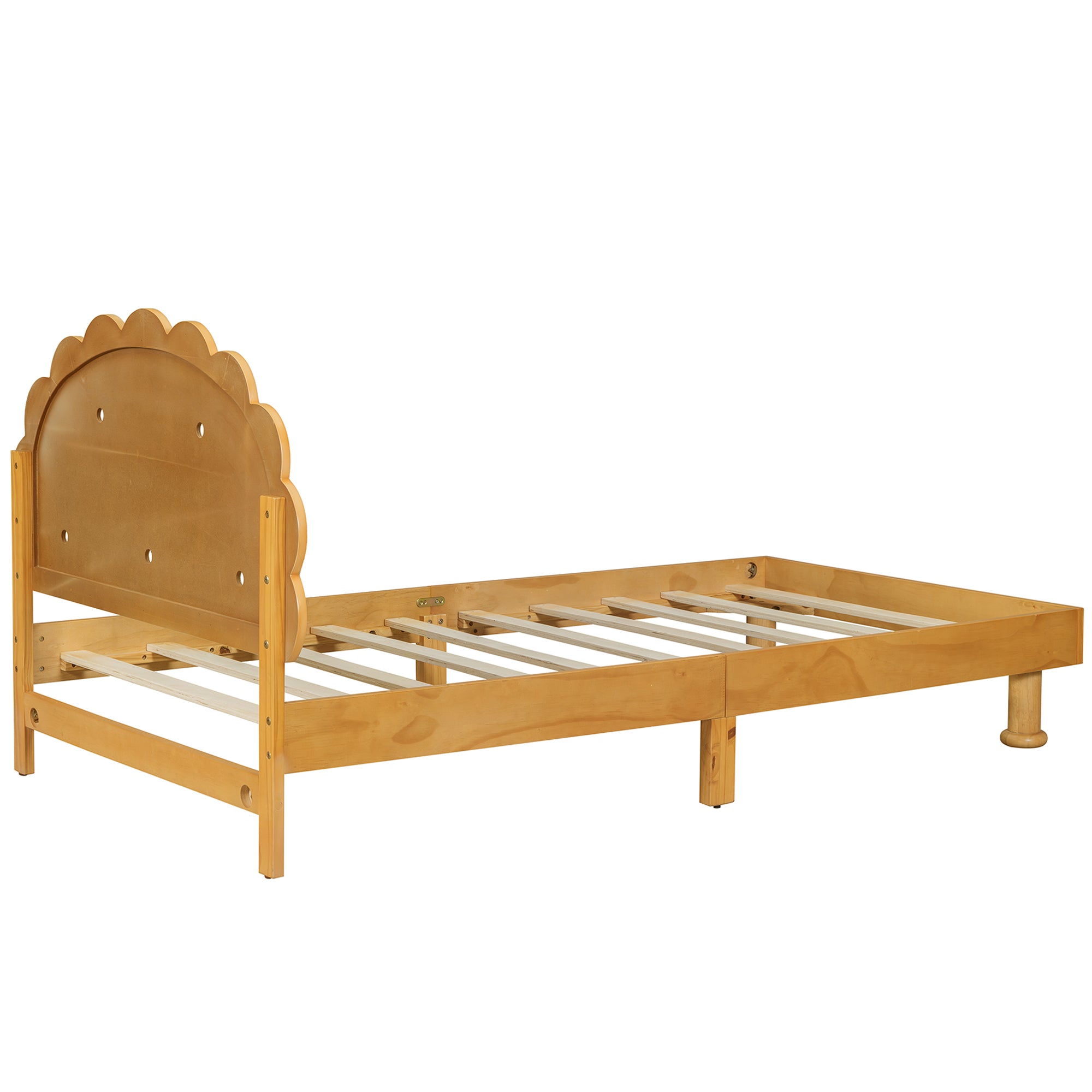 Kids Twin Cookie-Shaped Bed Frame in Walnut