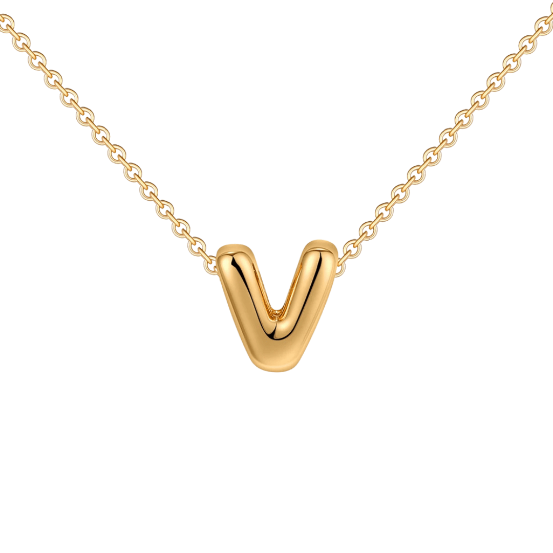 Dainty Bubble Initial Necklace