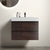 30 Walnut Bathroom Vanity with Sink Large Storage Wall Mounted Floating Design One-Piece White Sink Basin Pre-assembled In White