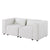 2-Seater Modular Chenille Sofa In Beige Flexible Configuration