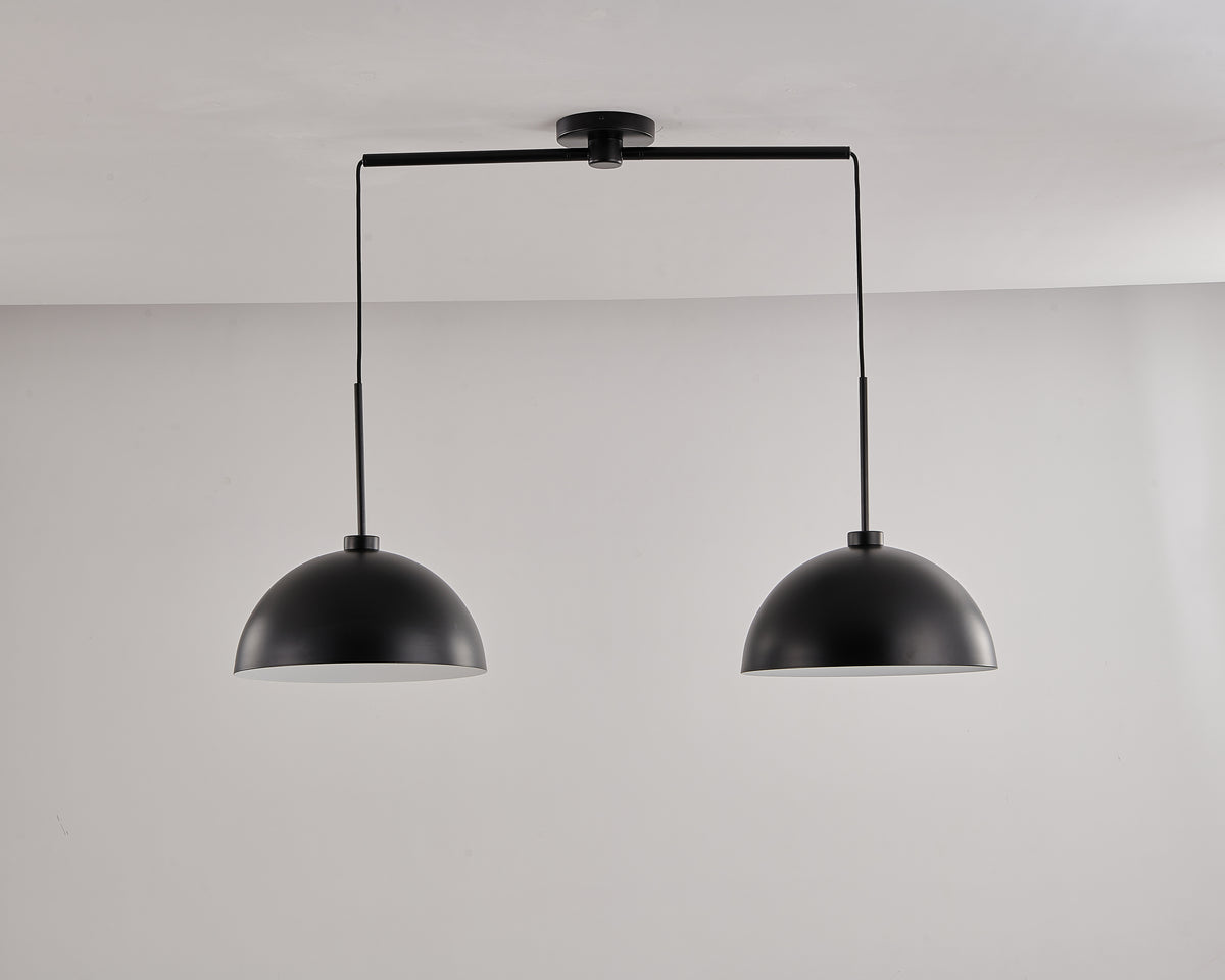 Industrial Modern Black Double Pendant Light