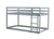 Gray Solid Rubber Wood Twin Over Twin Loft Bed with Ladder