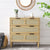 Modern Rattan 3 Drawer Dresser Cabinet with Wide Drawers In Natural Wood