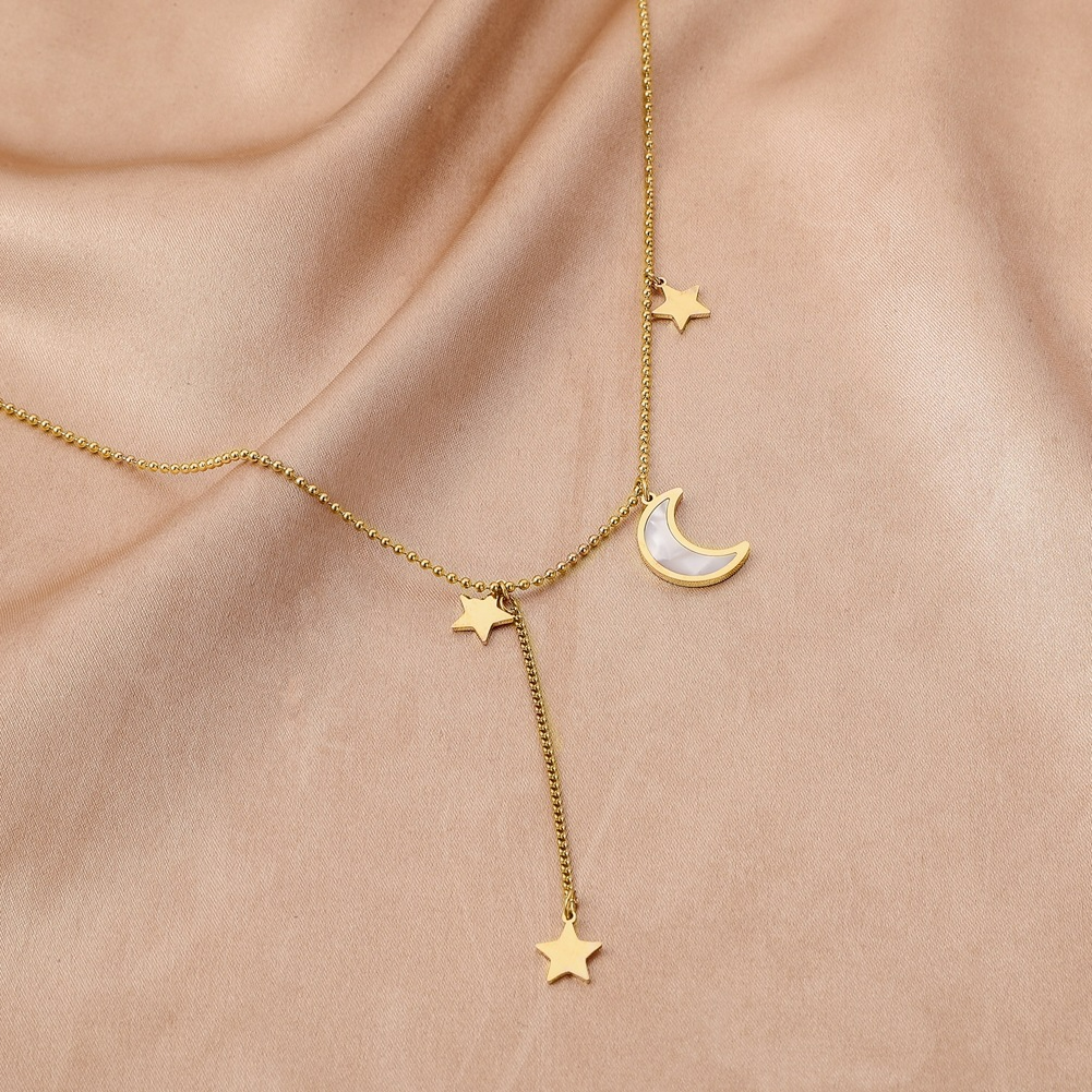 Star and Moon Necklace Crescent Moon