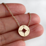 Load image into Gallery viewer, Round Compass Charm Necklace
