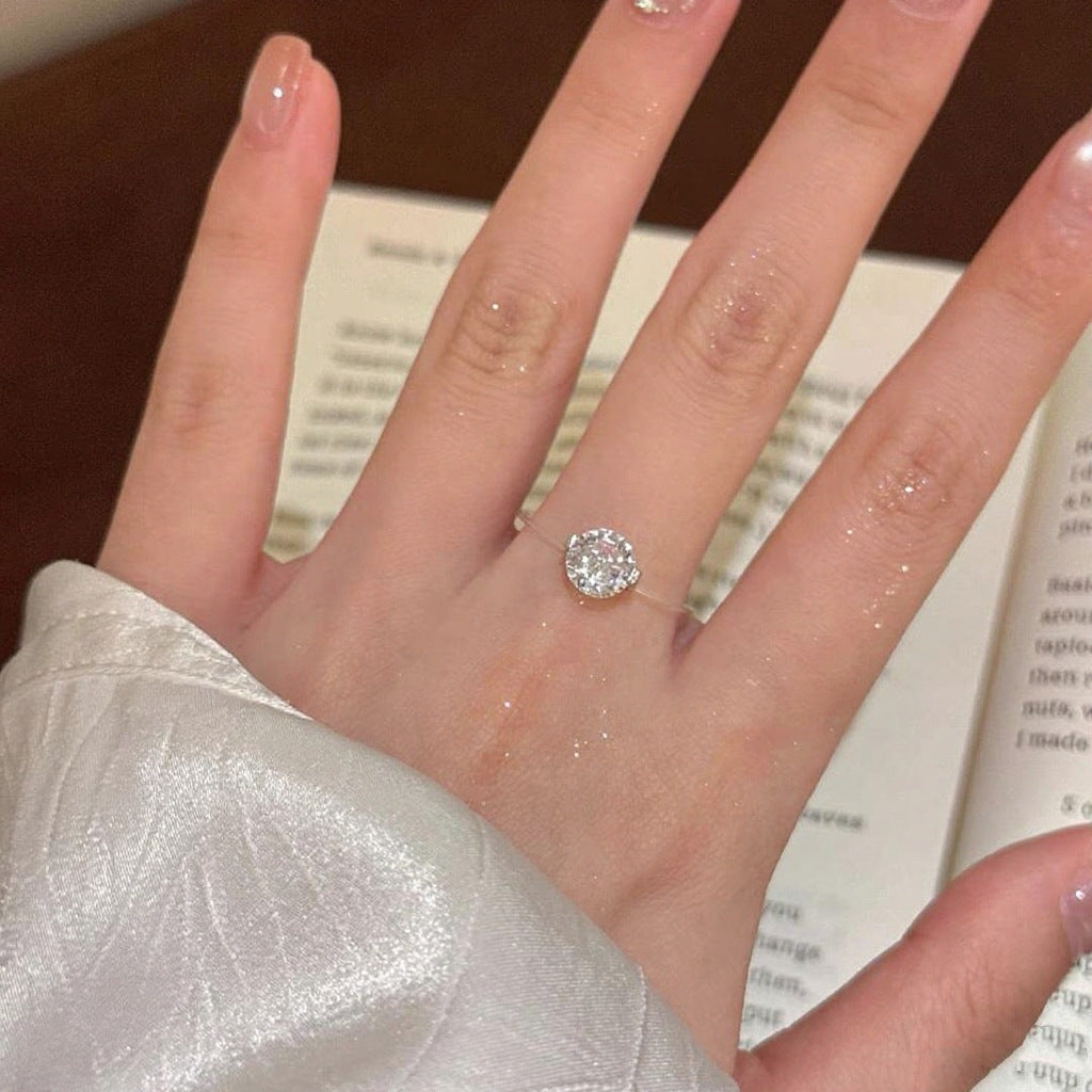 The aura float: s925 1 2 carat moissanite illusion ring