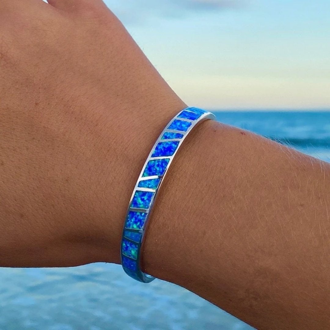 Charming Blue Opal Bracelet in Silver