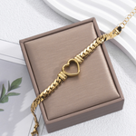 Load image into Gallery viewer, Gold Hollow Heart Bracelet Open Heart Bracelet
