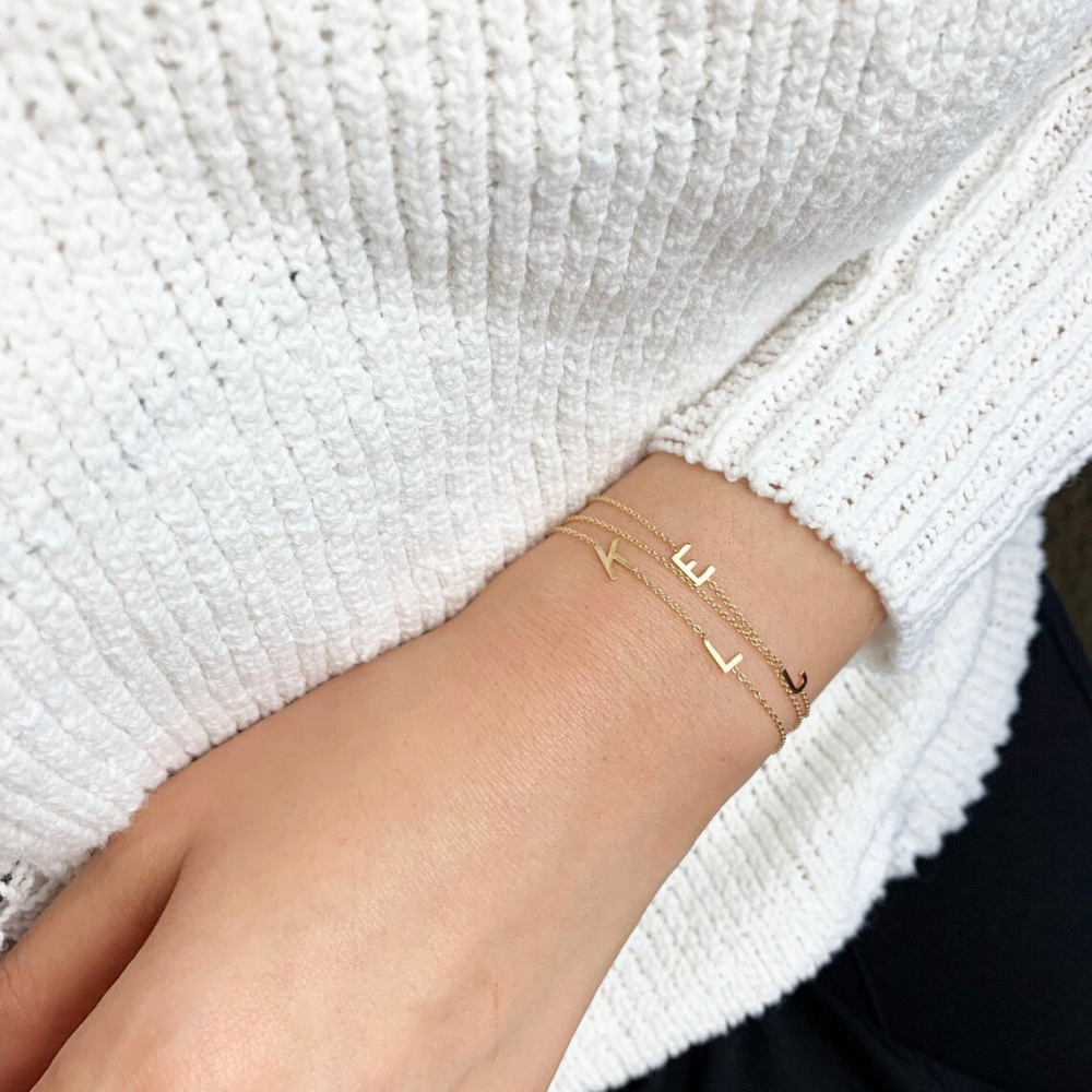 Gold Name Bracelet Personalised Initial Bracelet