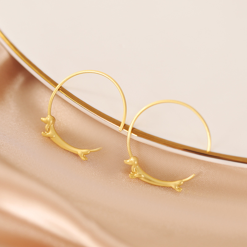 Riham Dachshund Hoop Earrings