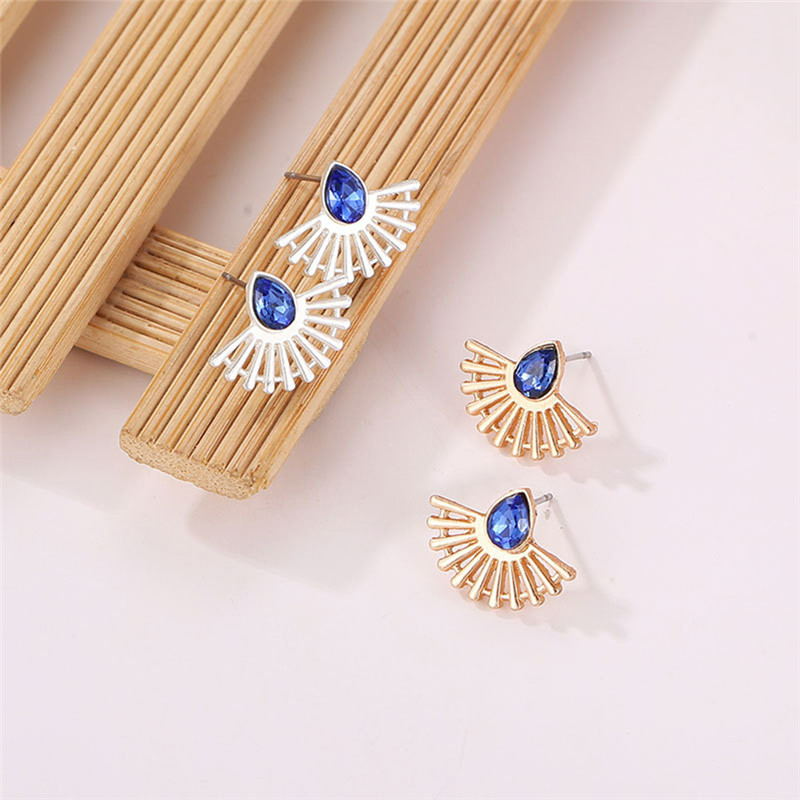 Art Deco Fan Earrings Boho Stud Earrings