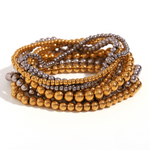 Load image into Gallery viewer, Crea Metallic Stackable Fashion Gold Bracelet (4mm)
