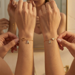 Load image into Gallery viewer, 18k Linked Hearts Bond Initial Bracelets
