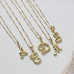 Load image into Gallery viewer, Elegant Cursive Font Satellite Chain Initial Necklace
