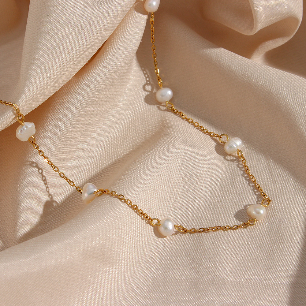 Gold Pearl Necklace Everyday Necklace